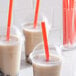 close-up of a straw in a plastic cup