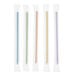 A set of five individually wrapped multicolor striped smoothie straws.