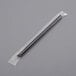 A plastic wrapper with a thin black Choice straw with a pointed end.