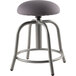 A National Public Seating adjustable office stool with a gray round seat and metal legs.