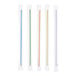 A set of five individually wrapped multicolor striped smoothie straws.