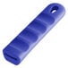 a blue plastic object with a hole