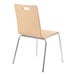 A National Public Seating Bushwick cafe chair with a natural wood finish and metal legs.
