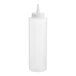 A clear plastic squeeze bottle with a white tip.