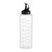 An OXO clear plastic squeeze bottle with a black cap.