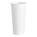 A plain white 22 oz. poly paper cold cup.