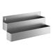 A 24-inch stainless steel double tier speed rail designed for wall mounting.