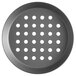 a round black pan with holes