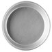 A round silver Vollrath pizza pan with a natural finish.