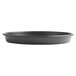 A close-up of a black Vollrath tapered deep dish pizza pan.