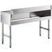 A Regency stainless steel rectangular underbar drainboard on a counter.