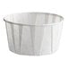A white paper 4 oz. souffle or portion cup.