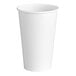 A plain white 16 oz. poly paper cold cup.