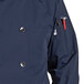 a close up of a blue jacket