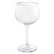 A Front of the House Drinkwise clear Tritan plastic wine glass with a stem.