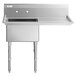 A Regency stainless steel one compartment sink with right drainboard.