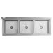 A Regency stainless steel 3 compartment sink with stainless steel legs and cross bracing.