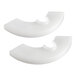 A pair of white plastic Spaceman shoe pieces with a white handle.