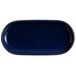 An Azora blue rectangular platter with a black rim.