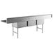 A Regency stainless steel 3 compartment sink with stainless steel legs and cross bracing.