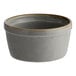 A granite gray Acopa stoneware ramekin with a brown rim.