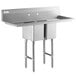 A Regency stainless steel sink with two compartments and drainboards.
