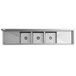 A Regency stainless steel commercial sink with three bowls and drainboards.