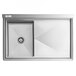 A Regency stainless steel one compartment sink with a right drainboard.