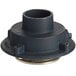 A black metal Zurn floor drain with a round base and a round hole.