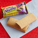 Two Nabisco Fig Newton cookies on a napkin.