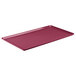 A red Cambro rectangular dietary tray with a plastic handle.