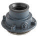 A Zurn cast iron floor drain strainer with a black circle on a metal rim.