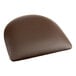 A brown vinyl padded seat cushion on a white background.