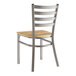 A Lancaster Table & Seating metal ladder back chair with a driftwood seat.