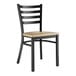 A Lancaster Table & Seating black metal ladder back chair with a driftwood seat.
