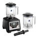 A commercial blender with touchpad controls, timer, adjustable speed, and two 48 oz. Tritan containers.