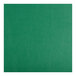 A green vinyl padded seat for a chair, shown detached.