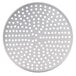 An American Metalcraft aluminum pizza pan with perforations.