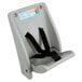 A gray Koala Kare child protection seat with black straps.
