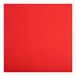 A red vinyl padded seat on a Lancaster Table & Seating swivel bar stool.