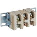 An Avantco terminal block with three screws in a plastic device.