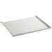 A white metal tray with a small shelf.