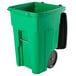A lime green Toter rectangular rollout cart with black wheels.