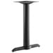 A black Lancaster Table & Seating Excalibur outdoor table base with a standard height column.