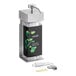 A wall mounted Dispenser Amenities SOLera shower dispenser with rectangular bottles for soap and hand sanitizer with a Ginkgo label.