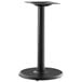 A black metal Lancaster Table & Seating Excalibur outdoor table base with a black pole.