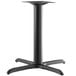 a black table base with a white background