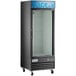 An Avantco black glass door ice merchandiser.