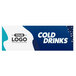 A white sign panel with blue and white text reading "Cold Drinks" for Avantco GDC-15-HC Merchandisers.