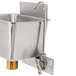 A Regency stainless steel wall mounted dipper well faucet over a stainless steel sink.
